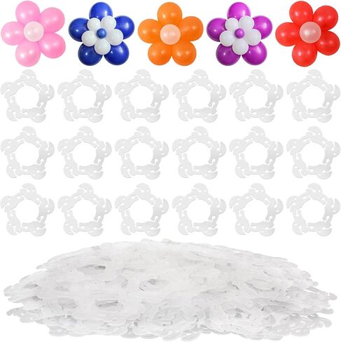 100 Pcs Balloon Clips for Arch, Flower Shape Balloon Connectors Clip Holders for Decor Balloon Arch, Balloon Column Stand Flower Clips for Baby Shower Wedding Event Decorations Birthday Party Supplies in Saudi Arabia