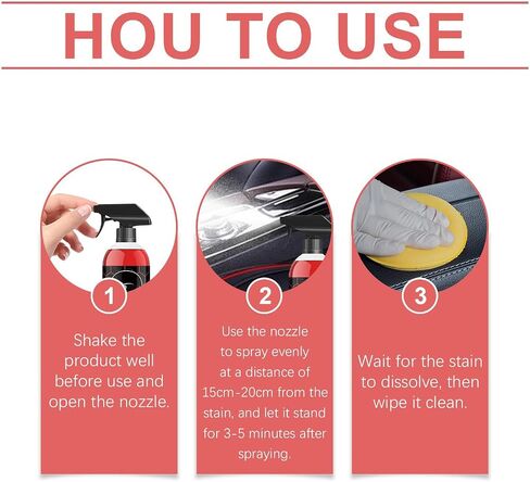 Car Multi-Functional Cleaner Fabric Seat Steering Wheel Wheel Body Inside and Outside Stain Cleaner4 Floz in Saudi Arabia