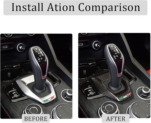 Toycidfg Car Gear Shift Shift Cover Cover Frame for Alfa Romeo Stelvio 2020-2023 ABS Carbon Carbon Pattern Pattern Accessories in Saudi Arabia