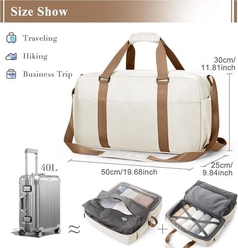 Large Vacuum Travel Bag with Air Pump, Seal Compression Personal Item Carry on Bags for Airlines, Weekender Overnight Bag for Women, Green in Saudi Arabia