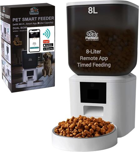 7L Automatic Dog Feeder, Cat Feeder with WiFi and HD Camera, Tuya Smart App Control - Pet Food Dispenser, Timed Dog Feeding Station, Voice Recorder, Duel Bowls | 7L, WiFi, Smart App, HD Camera, 2-Bowl in Saudi Arabia