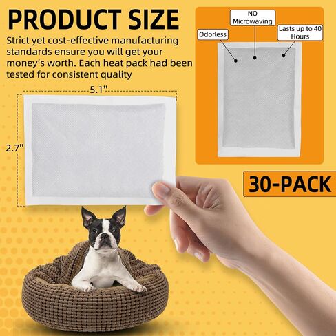 (15-Pack Upgraded Heat Packs for Newborn Puppy, Anxiety Dog Toys Replacement Heat Packs, Disposable Puppy Warmers - Lasting for Approximately 40 Hours in Kuwait