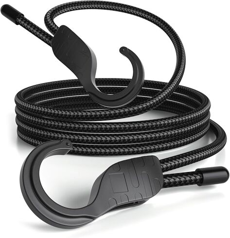 18" 36" 60" 80" Adjustable Bungee Cords with Hooks, Heavy Duty Outdoor 8 Pack Black, Length-Adjustable Design, UV-Resistant Elastic Straps for Cargo, Camping, Tents, Bikes, Luggage, etc in Saudi Arabia