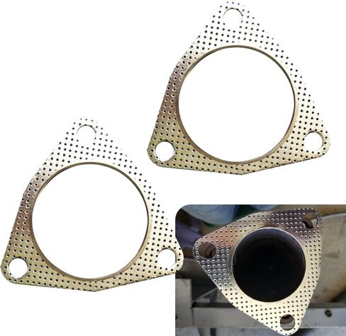 طوقا عادم السيارة 2pcs ، 2.99 "3 حطام عادم ثقب مع قطع الغيار العالية ، وأجزاء استبدال درجة الحرارة العالية ، مناسبة للتصاعد 2.99" متعددة (الفضة) in Saudi Arabia