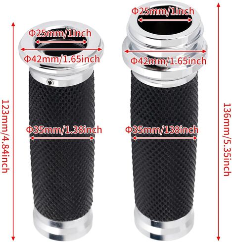 HDBUBALUS 1" Electronic Throttle Handlebar Grips Motorcycle Hand Grips Fit for Harley Street Electra Road Glide Road King in Saudi Arabia
