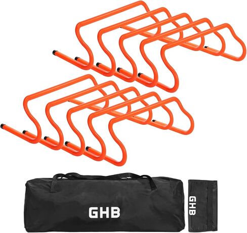 GHB 5 عبوات مقاس 7 بوصات من حواجز الرشاقة وحواجز تدريب الرشاقة، مجموعة معدات تدريب حواجز قوية قابلة للفصل مع حقيبة حمل للرياضيين المبتدئين وكرة القدم وكرة السلة in Saudi Arabia