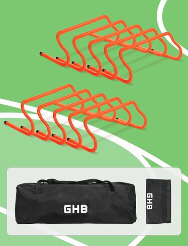 GHB 5 عبوات مقاس 7 بوصات من حواجز الرشاقة وحواجز تدريب الرشاقة، مجموعة معدات تدريب حواجز قوية قابلة للفصل مع حقيبة حمل للرياضيين المبتدئين وكرة القدم وكرة السلة in Saudi Arabia