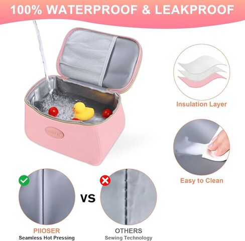 حقيبة تبريد حليب الثدي من PIIOSER مع عبوتين من الثلج، تناسب 6 أكياس تخزين حليب الثدي حتى 8 أونصة، حقيبة حمل زجاجات الأطفال المعزولة للرعاية النهارية والأمهات المرضعات in Kuwait
