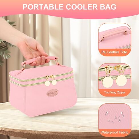 حقيبة تبريد حليب الثدي من PIIOSER مع عبوتين من الثلج، تناسب 6 أكياس تخزين حليب الثدي حتى 8 أونصة، حقيبة حمل زجاجات الأطفال المعزولة للرعاية النهارية والأمهات المرضعات in Kuwait