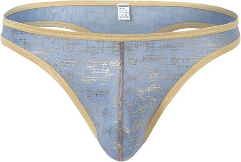 JINSHI Men's Sexy Thong Silky Ultra Thin Printed G-String Bulge Enhancing Pouch Thongs Low Rise T-back Breathable Underwear in Saudi Arabia