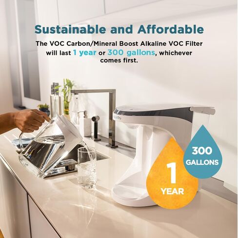 AquaTru Carafe AT100 2-Stage Pre/Carbon Filter | Reduces Sand, Silt, Sediment, Rust, and Particles | Activated Carbon Reduces Chlorine Taste and Odors in Saudi Arabia