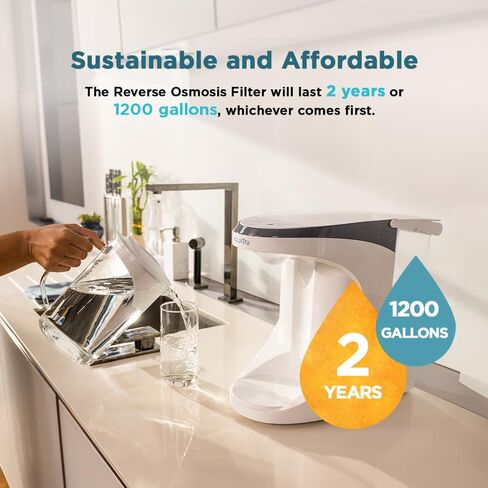 AquaTru Carafe AT100 2-Stage Pre/Carbon Filter | Reduces Sand, Silt, Sediment, Rust, and Particles | Activated Carbon Reduces Chlorine Taste and Odors in Saudi Arabia