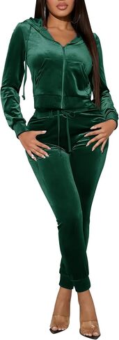 CLOCOR Womens Velour Tracksuits Sets - Casual 2 Piece Sweatsuits Outfits for Women Hoodies Long Sleeve with Pockets M-3XL in Saudi Arabia