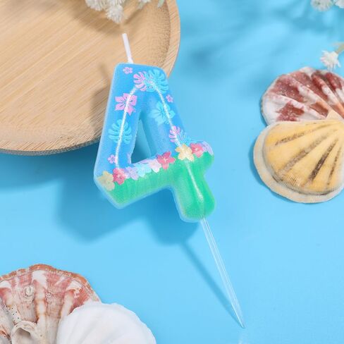 Cartoon Birthday Candles, Pink and Blue Number Candles Leaf Flower Cake Topper Bday Party Supplies Cute Cartoon Candle for Birthday Party (Number 8) in Saudi Arabia