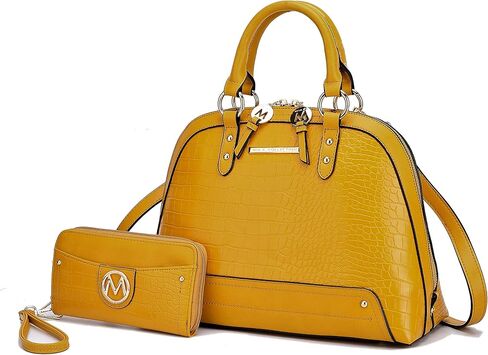 مجموعة Satchel Collection MKF للنساء مع محفظة معصم ، وجلد نباتي أعلى مقبض حقيبة الكتف حقيبة اليد بواسطة Mia K in Kuwait