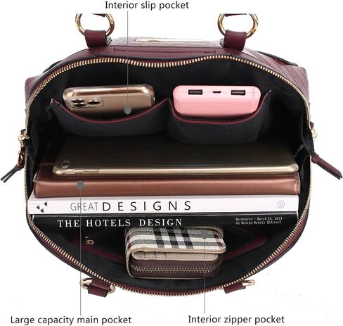 مجموعة Satchel Collection MKF للنساء مع محفظة معصم ، وجلد نباتي أعلى مقبض حقيبة الكتف حقيبة اليد بواسطة Mia K in Kuwait