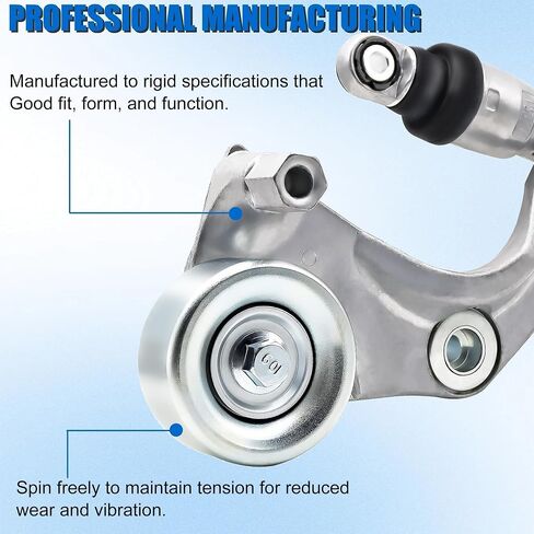 Belt Tensioner Assembly with Pulley Compatibility with Honda Civic 2006-2015 HRV 2016-2018 Acura ILX 2013-2015 1.8L 2.0L Replace 39385，3117051BH01, 31170R0A015, 31170R0A005, 31170R0A025, 3117051BH02 in Saudi Arabia