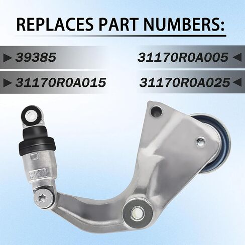 Belt Tensioner Assembly with Pulley Compatibility with Honda Civic 2006-2015 HRV 2016-2018 Acura ILX 2013-2015 1.8L 2.0L Replace 39385，3117051BH01, 31170R0A015, 31170R0A005, 31170R0A025, 3117051BH02 in Saudi Arabia