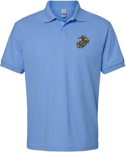 USMC EGA Eagle Anchor Globe Official Emblem Embroidered Mens Polo Shirt United States Marine Corps Licensed in Saudi Arabia
