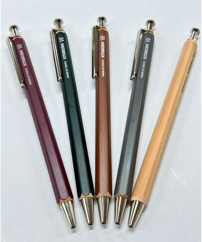 Kitaboshi 0.7mm Mechanical Pencil, Wooden Barrel, #0 2B, Black Lead, Adzuki Red (Burgundy), 1ea (W07-600AZ) in Kuwait
