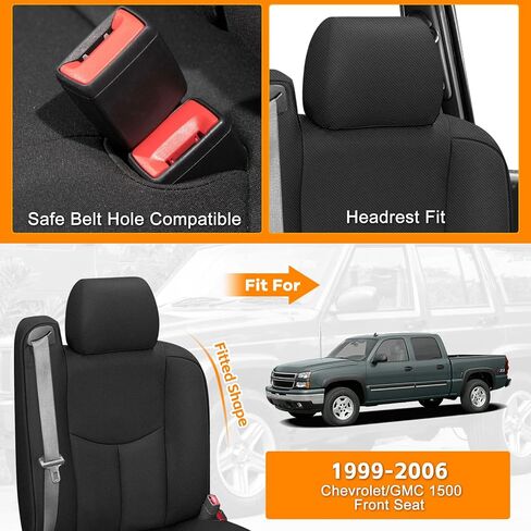 أغطية المقعد متوافقة مع 1999-2006 CHEVY/GMC 1500 ، مجموعة كاملة من الأقمشة المحبوكة. in Kuwait