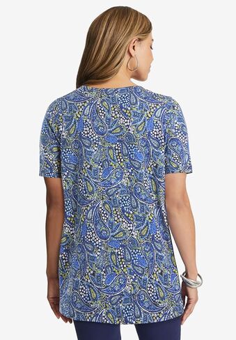 Jessica London Women's Plus Size Stretch Cotton Square Neck Tunic in Kuwait