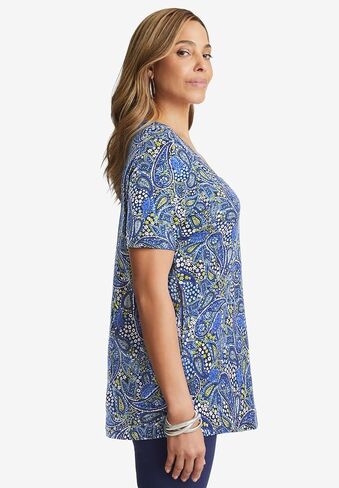 Jessica London Women's Plus Size Stretch Cotton Square Neck Tunic in Kuwait