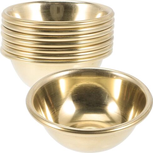 Garneck 7pcs Brass Offering Bowl Set for 6cm Decorative Buddhist Offering Bowls Mini Rituals and Water Offerings Holy Water Bowl Ritual Smudge Bowl for Meditation Buddhist Supplies in Saudi Arabia