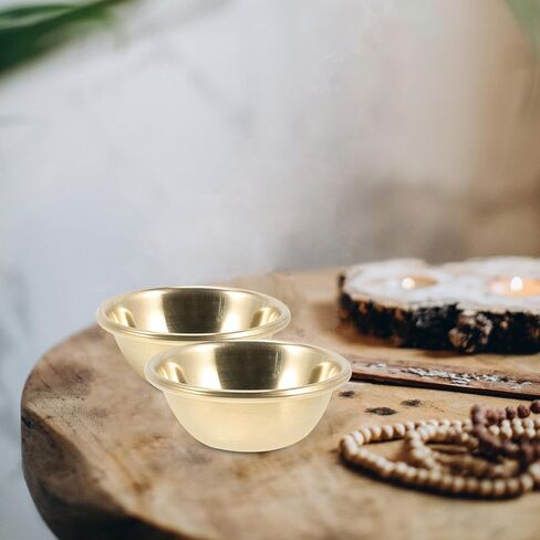 Garneck 7pcs Brass Offering Bowl Set for 6cm Decorative Buddhist Offering Bowls Mini Rituals and Water Offerings Holy Water Bowl Ritual Smudge Bowl for Meditation Buddhist Supplies in Saudi Arabia