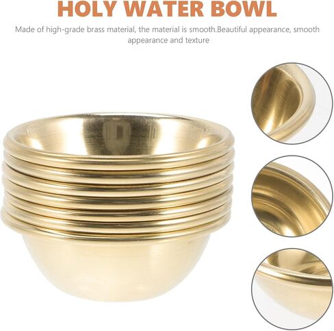 Garneck 7pcs Brass Offering Bowl Set for 6cm Decorative Buddhist Offering Bowls Mini Rituals and Water Offerings Holy Water Bowl Ritual Smudge Bowl for Meditation Buddhist Supplies in Saudi Arabia