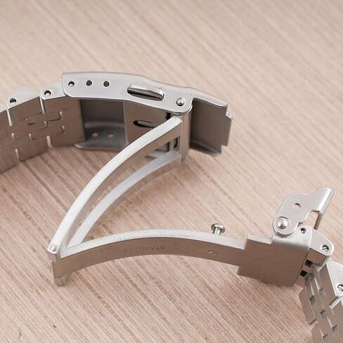 Watch Bracelet for Q Timex Band Replacement fits 36mm, 38mm, 40mm, M79, GMT, Chronograph - TQ18 Quick Release Jubilee Bracelet Strap - Stainless Steel Vintage BOR 18mm (Silver) in Kuwait