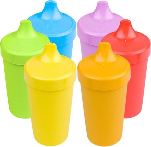 Re-Play Spill-Proof Sippy Cups for Toddlers - Kids Reusable 10 Oz Set of 6, Dishwasher & Microwave Safe, Made in USA, Meadow in Saudi Arabia