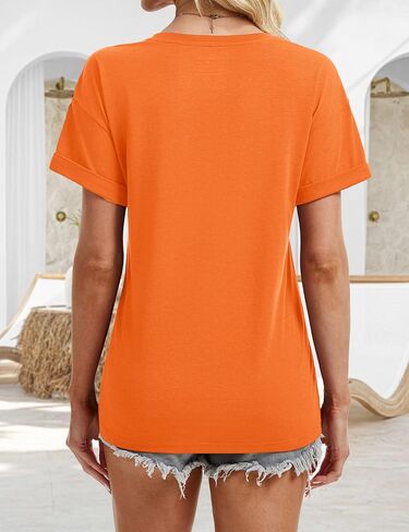 YUCOLEN Womens Short Sleeve V-Neck Shirts UPF 50+ Beach Vacation Casual Summer Loose Fit Tops 2025 in Saudi Arabia