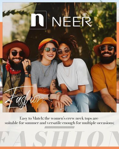 Neer 3 Pack Women’s Short Sleeve T Shirts, Loose Fit Crew Neck Tees Summer Casual Tops 2025 Trendy Side Split Cotton Shirts in Saudi Arabia