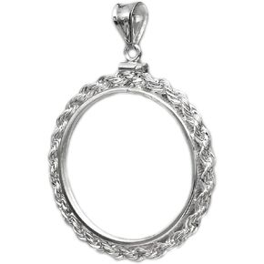 39mm Silver Round Coin Bezel Sterling Silver Rope Silvertowne Round 39.37mm x 3.14mm in Saudi Arabia