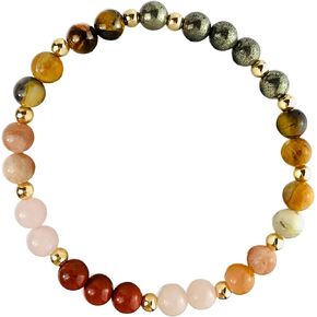 سوار Leo Zodiac Crystal Bededed ، هدية ليو ، سوار المولد في شهر أغسطس ، هدايا مجوهرات ليو زودياك لها ، البايرايت ، عين النمور ، العقيقون المجنون ، صنستون ، روز كوارتز ، ريد جاسبر in Saudi Arabia