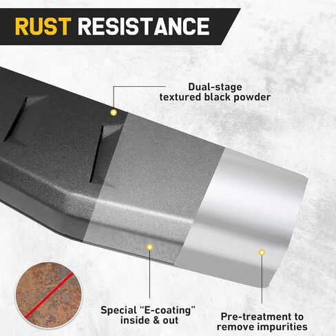 لوحات تشغيل سوداء 6 بوصة مخصصة FIT 2019-2025 Chevy Silverado/GMC Sierra 1500 & 2020-2025 Chevy Silverado/GMC Sierra 2500/3500 Crew Cab Side Step Nerf Bar in Saudi Arabia
