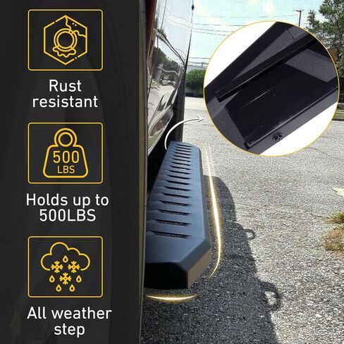 لوحات تشغيل سوداء 6 بوصة مخصصة FIT 2019-2025 Chevy Silverado/GMC Sierra 1500 & 2020-2025 Chevy Silverado/GMC Sierra 2500/3500 Crew Cab Side Step Nerf Bar in Saudi Arabia