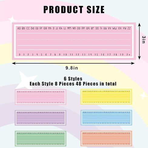 Whaline 48Pcs Boho Name Tags 6 Designs Back to School Nameplate Self-Adhesive Stickers Multi Purpose Decorative Name Labels for School Classroom Students Desks Wall Teaching Supplies, 3 x 9.8" in Kuwait