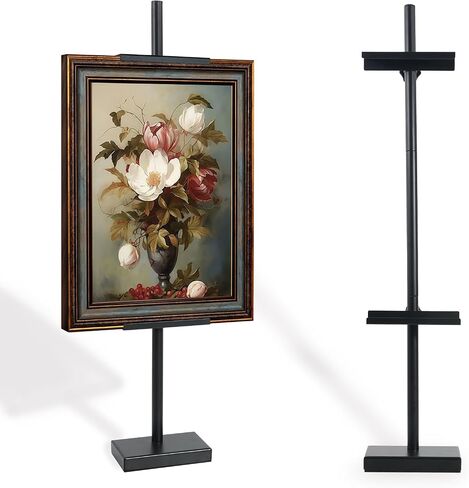 صورة Tabletop ، حامل Easel ، قابل للتعديل للإطارات حتى 29 "H ، شاشة Easel الدائمة المعدنية للصور القماشية الفنية ， Gallery Easel in Saudi Arabia