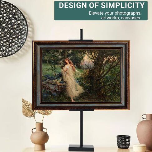 صورة Tabletop ، حامل Easel ، قابل للتعديل للإطارات حتى 29 "H ، شاشة Easel الدائمة المعدنية للصور القماشية الفنية ， Gallery Easel in Saudi Arabia