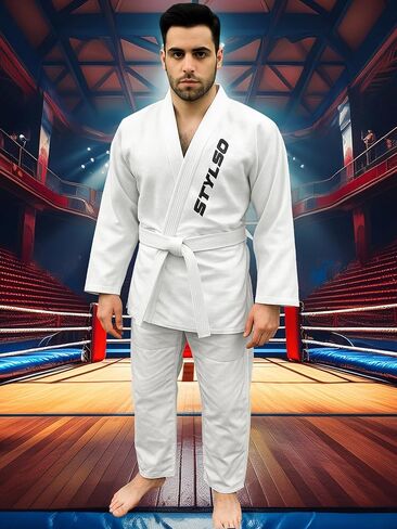 BJJ GI للرجال ، Kimono Brazilian Jiu Jitsu gi مع نسيج preshrunk ، تدريب معتمد من IBJJF جودو GI بدون حزام in Kuwait