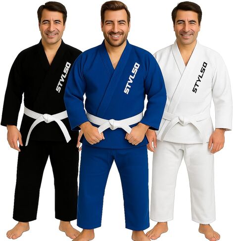 Bjj Gi For Men, Kimono Brazilian Jiu Jitsu Gi with Preshrunk Fabric, IBJJF-Approved Training Judo Gi Without Belt in Kuwait