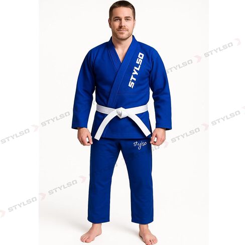 Bjj Gi For Men, Kimono Brazilian Jiu Jitsu Gi with Preshrunk Fabric, IBJJF-Approved Training Judo Gi Without Belt in Kuwait