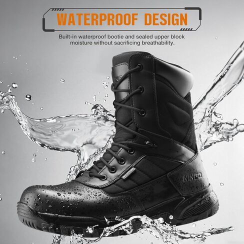 أحذية نينغو مركبة للأصابع للرجال ، وأحذية عمل مقاومة للماء مع سحاب جانبي ، وحماية من الإثبات غير المنزلق والبوش in Kuwait