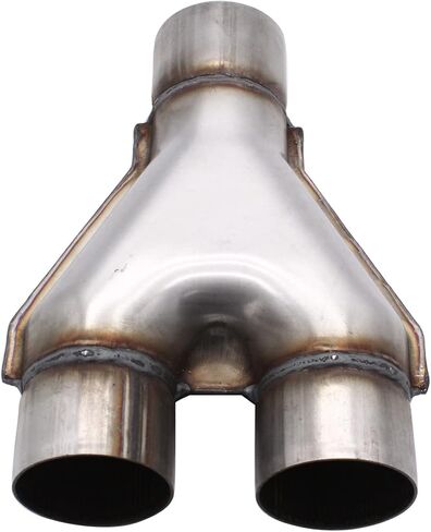 1 PC SHLPDFM Universal Stainless Steel Lipe Adapter 2.5 "Dual In & Out 10" طرف أنبوب عادم طويل in Saudi Arabia