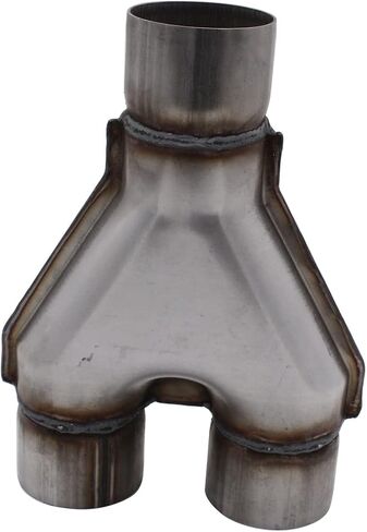 1 PC SHLPDFM Universal Stainless Steel Lipe Adapter 2.5 "Dual In & Out 10" طرف أنبوب عادم طويل in Saudi Arabia
