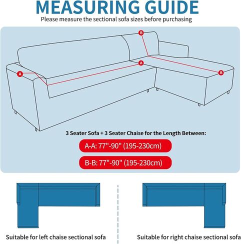 ZNSAYOTX Sectional Couch Covers, Stretch Jacquard Slipcovers with Elastic Bottom for L-Shape Sectional Sofa, 2 Pcs Pet Friendly Modular Sofa Protector (3 Seat Couch + 3 Seat Chaise, Light Grey) in Saudi Arabia