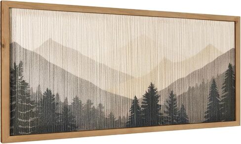 flangairy Desert Wall Art, 2 Pcs Wooden Arizona Western Cactus Landscape, Southwestern Living Dining Room Bedroom Home Decor, Tassel String Artwork in Saudi Arabia