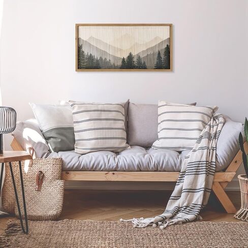 flangairy Desert Wall Art, 2 Pcs Wooden Arizona Western Cactus Landscape, Southwestern Living Dining Room Bedroom Home Decor, Tassel String Artwork in Saudi Arabia
